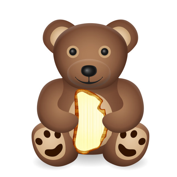 可爱卡通面包小熊