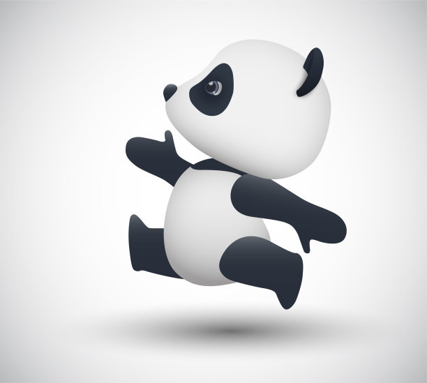 奔跑可爱熊猫