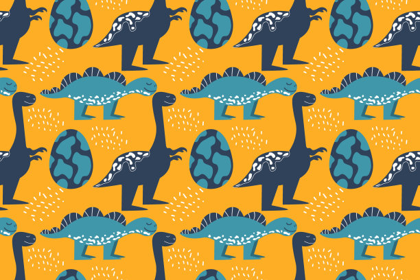 抽象卡通恐龙图案