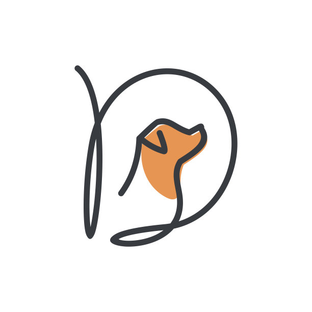 宠物店萌宠字母d猫狗logo