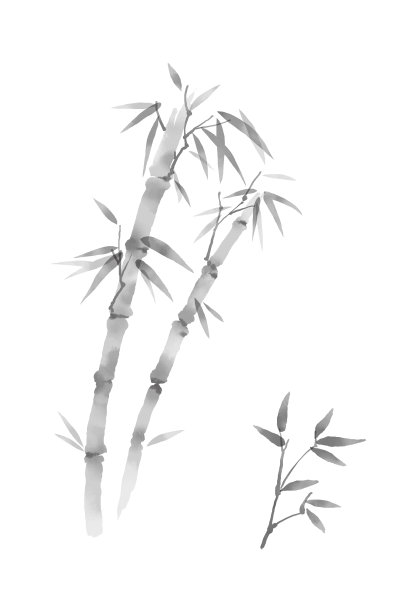 水墨竹林
