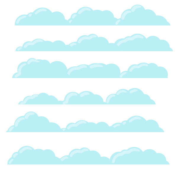 手绘云朵天气云层矢量图