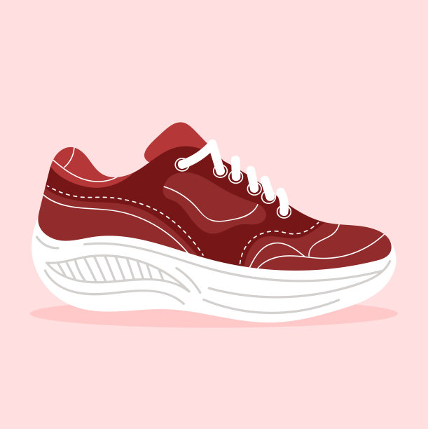 红色卡通运动鞋矢量素材