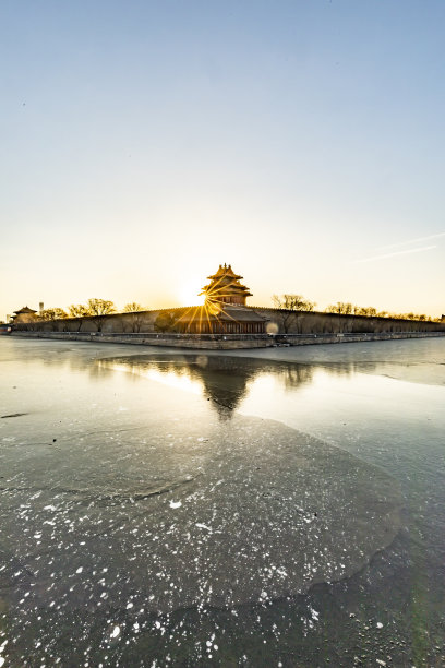 亭台楼角雪景