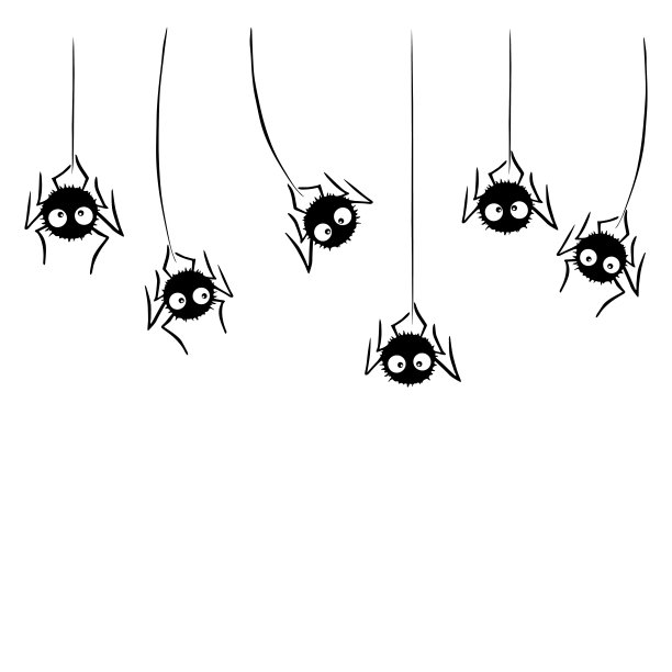 黑白卡通小怪兽