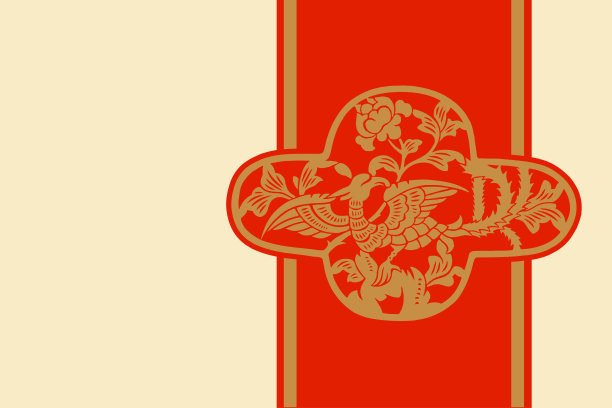 金红色凤凰插画