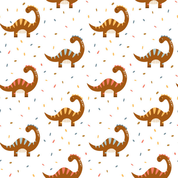 抽象卡通恐龙图案