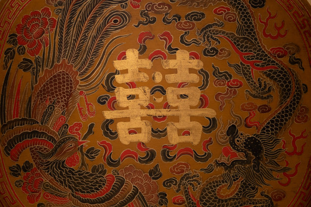 金红色凤凰插画