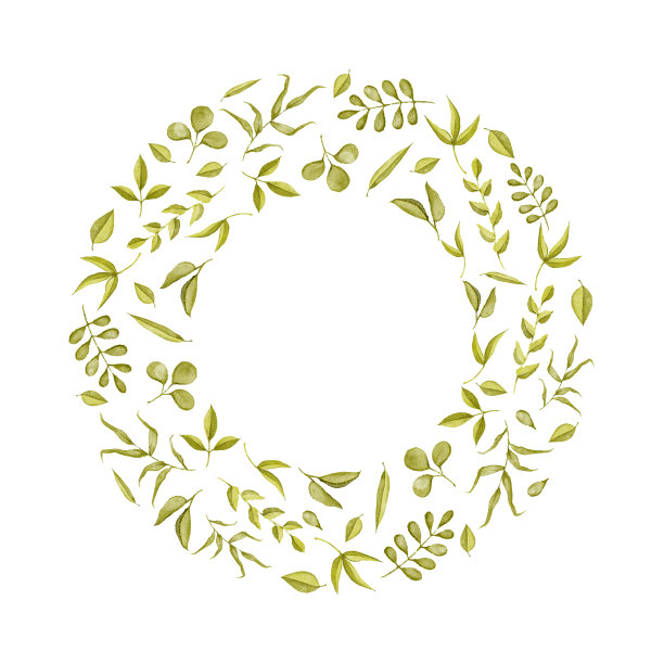 绿色精美圆形花纹图案