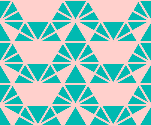 蓝绿几何六边形无缝图案