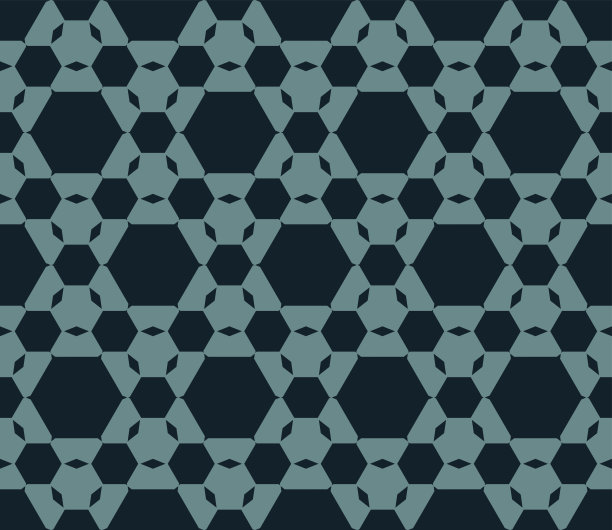 蓝绿几何六边形无缝图案