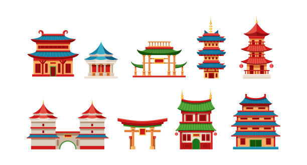 中式田园风光插画