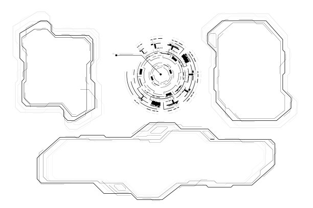 数据可视化科技元素边框统计素材