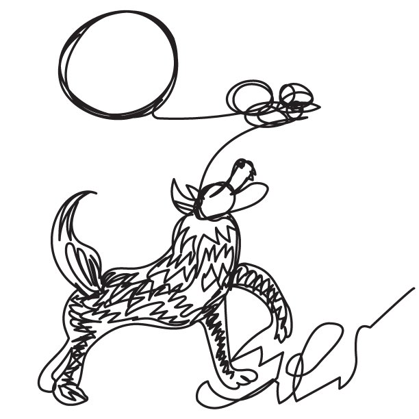 狼线条画
