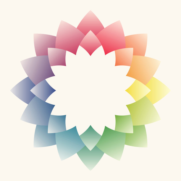 绿黄渐变圆形花纹图案