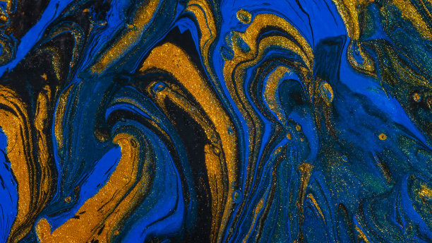 梦幻蓝金抽象纹理图案