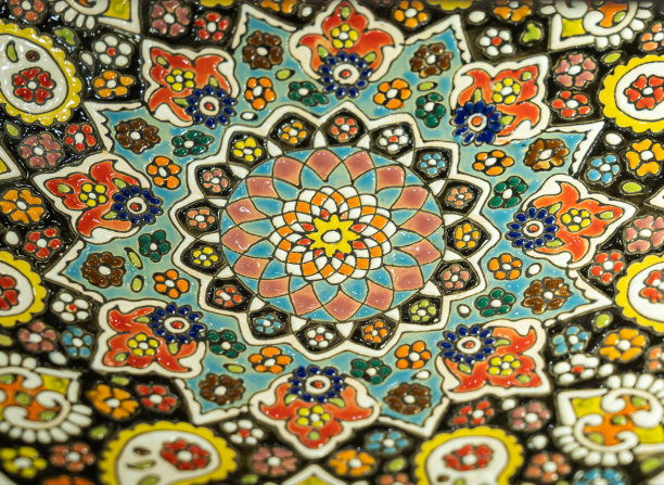 花卉图案精美陶瓷餐盘