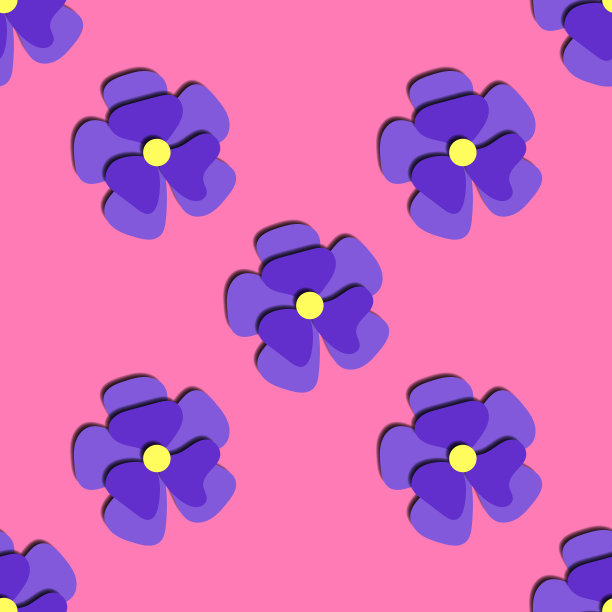 立体花朵矢量 紫色花朵 剪纸花