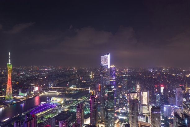 珠江新城夜景俯拍