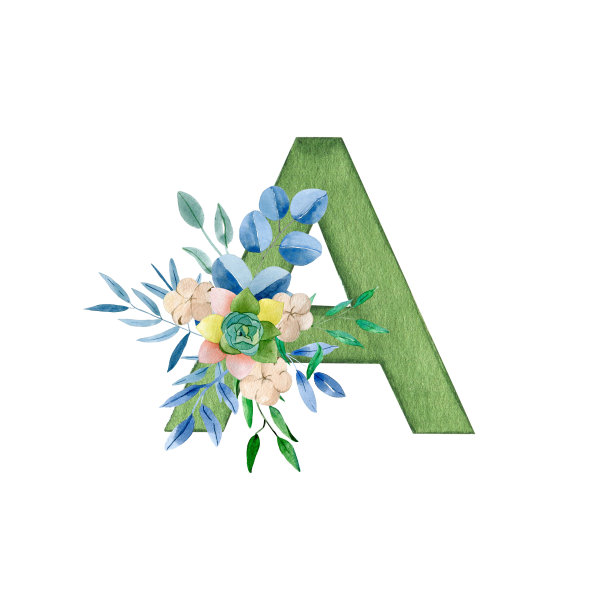 花朵盛开logo字母a设计