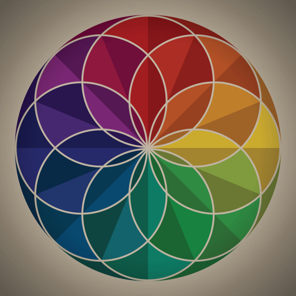 绿黄渐变圆形花纹图案