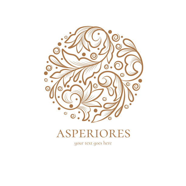 花卉环绕的圆形装饰矢量图案