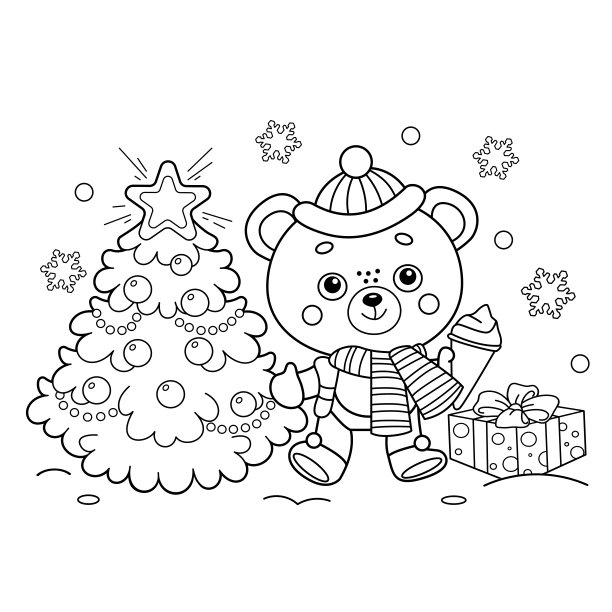 新年卡通小熊装饰