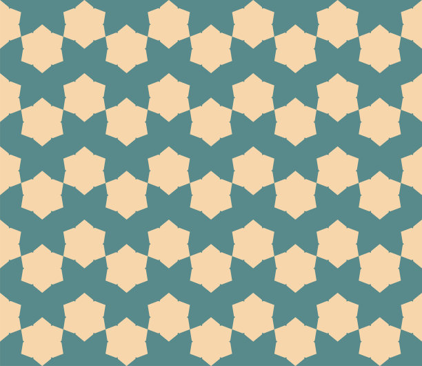 蓝绿几何六边形无缝图案