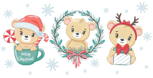 新年卡通小熊装饰
