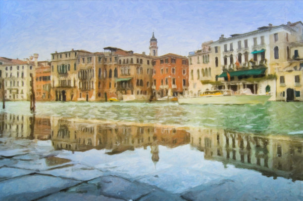 欧式威尼斯风景油画