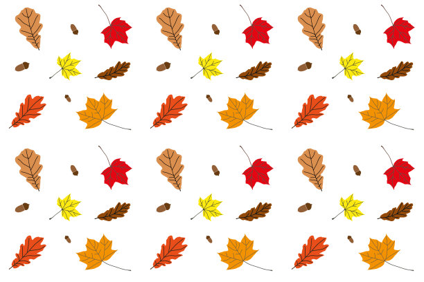 多彩枫叶无缝图案矢量背景