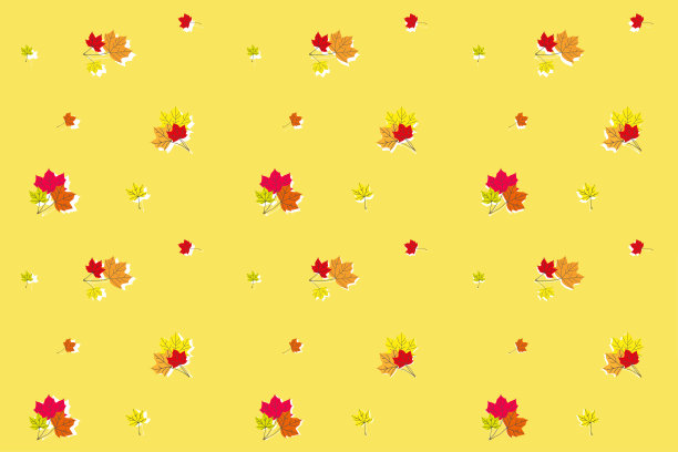多彩枫叶无缝图案矢量背景