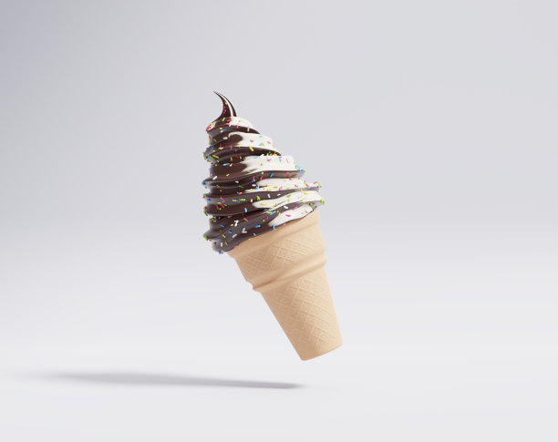 夏季冷饮甜筒巧克力冰淇淋