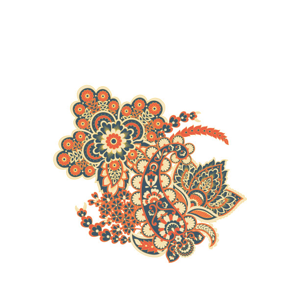 佩斯利花纹,矢量,花纹