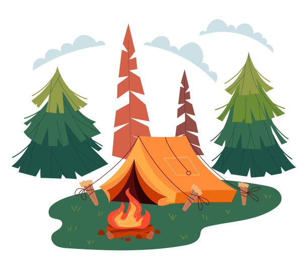 简约风格卡通树木插画