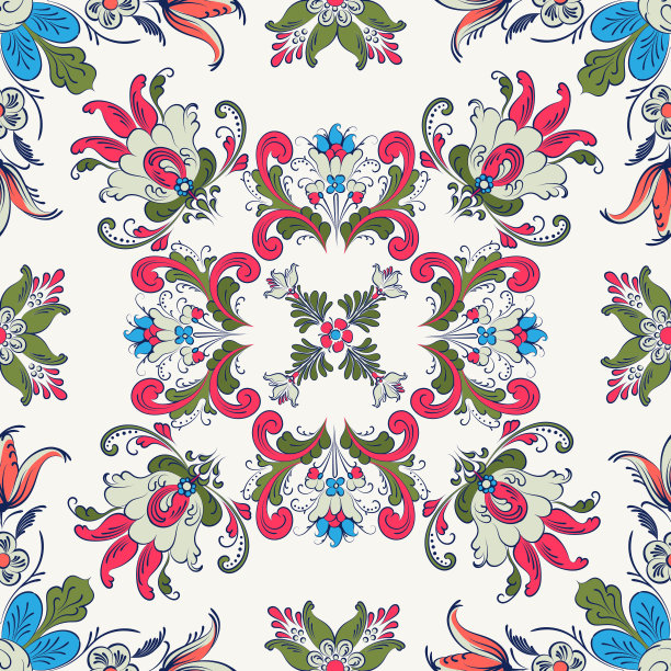 无缝纹理,传统,玫瑰