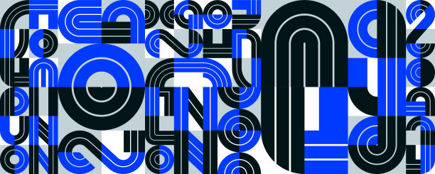 蓝色科技艺术字母设计海报素材
