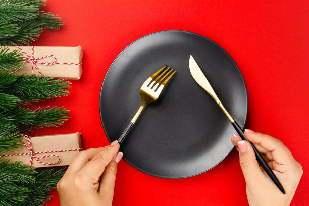 圣诞节新年红色菜单模板
