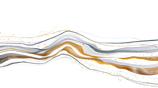金色线条意境山水装饰画