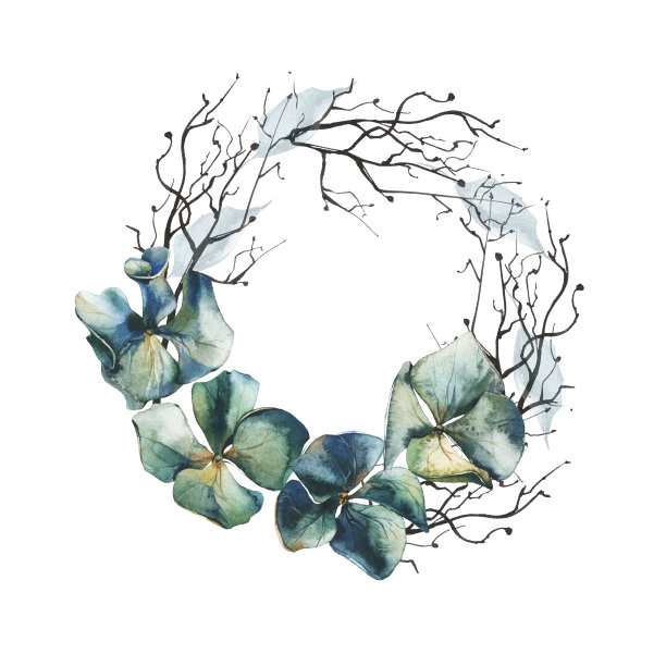 精美蓝绿色圆形花纹图案