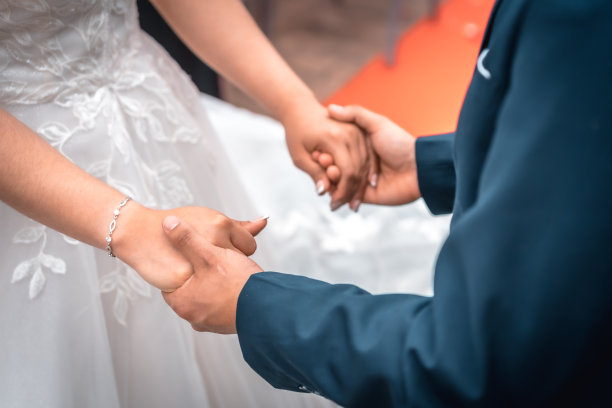 新郎与新娘握手