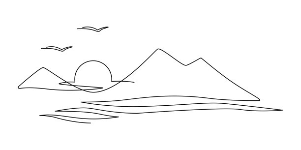 山水线条