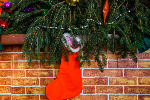 圣诞袜子挂墙