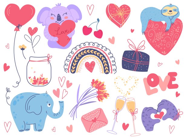 爱心大象情侣