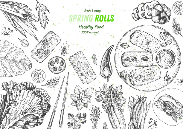 美食绘本小吃复古餐饮