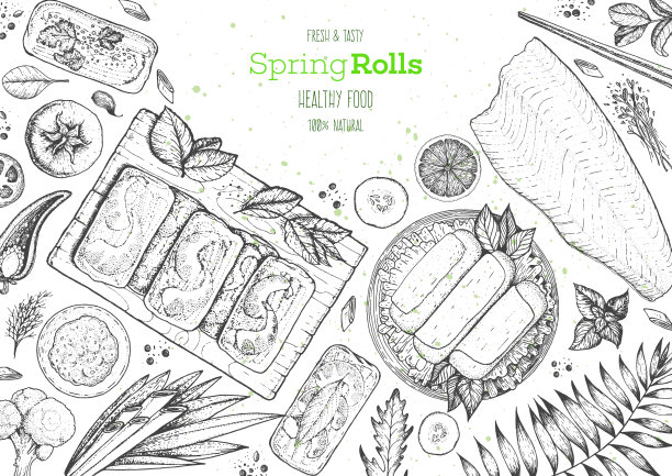 美食绘本小吃复古餐饮