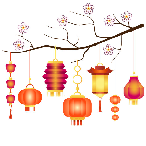 问候,传统,灯笼