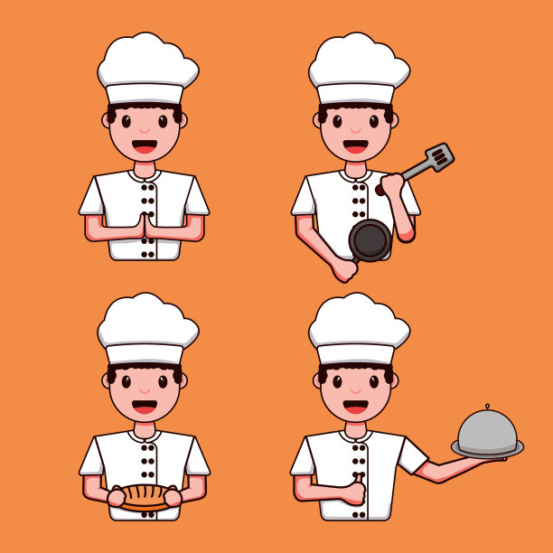 卡通男孩餐饮行业logo