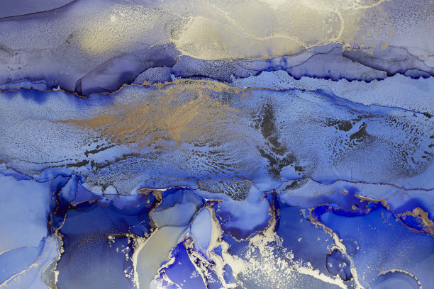 梦幻蓝金抽象纹理图案