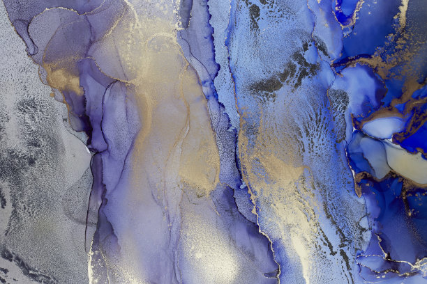 梦幻蓝金抽象纹理图案